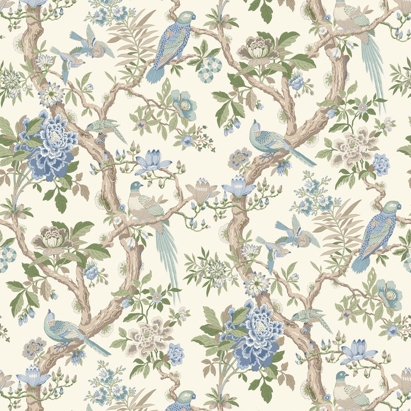 G P & J BAKER - ELTHAM- BLUE - Wallcovering by the Roll BLUE