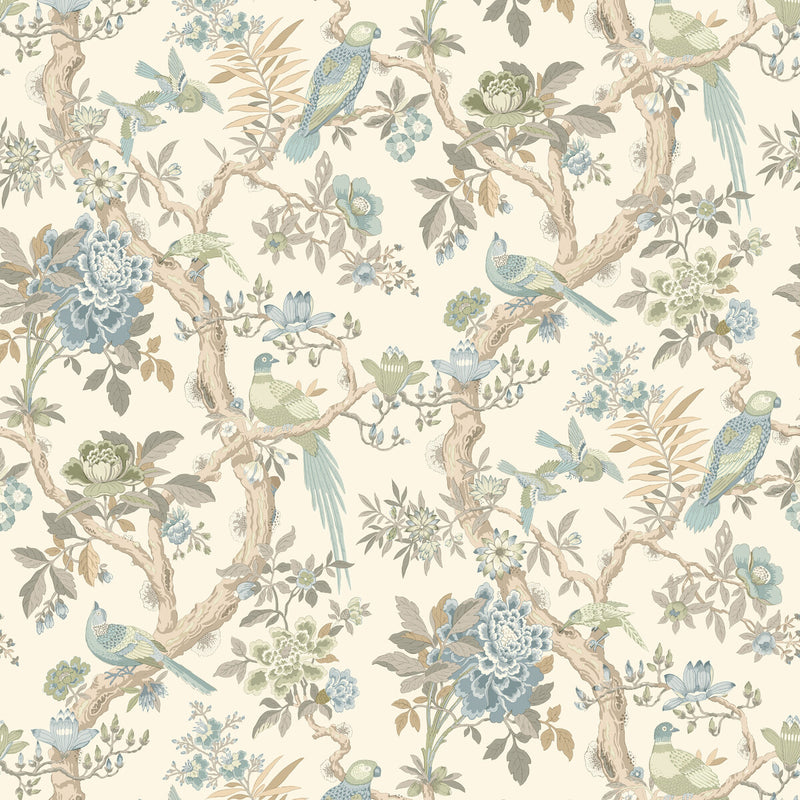G P & J BAKER - ELTHAM- AQUA - Wallcovering by the Roll AQUA