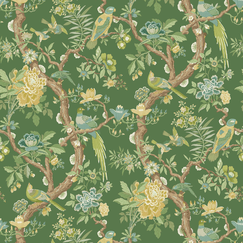 G P & J BAKER - ELTHAM- EMERALD - Wallcovering by the Roll EMERALD