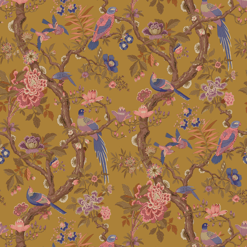 G P & J BAKER - ELTHAM- OCHRE - Wallcovering by the Roll OCHRE