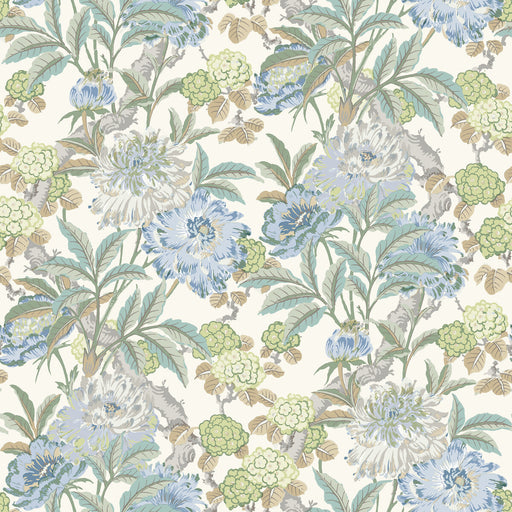G P & J BAKER - SUMMER PEONY- AQUA - Wallcovering by the Roll AQUA