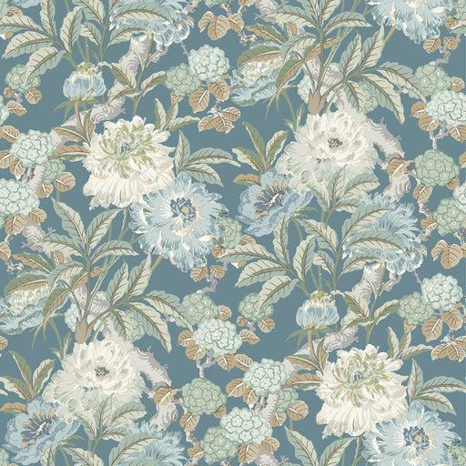 G P & J BAKER - SUMMER PEONY- DENIM - Wallcovering by the Roll DENIM