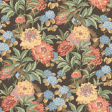 G P & J BAKER - SUMMER PEONY- CHARCOAL/JEWEL - Wallcovering by the Roll