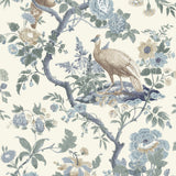 G P & J BAKER - BROUGHTON ROSE- BLUE - Wallcovering by the Roll