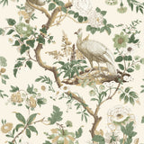 G P & J BAKER - BROUGHTON ROSE- GREEN - Wallcovering by the Roll