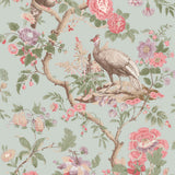 G P & J BAKER - BROUGHTON ROSE- AQUA - Wallcovering by the Roll