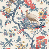 G P & J BAKER - BROUGHTON ROSE- INDIGO/RED - Wallcovering by the Roll