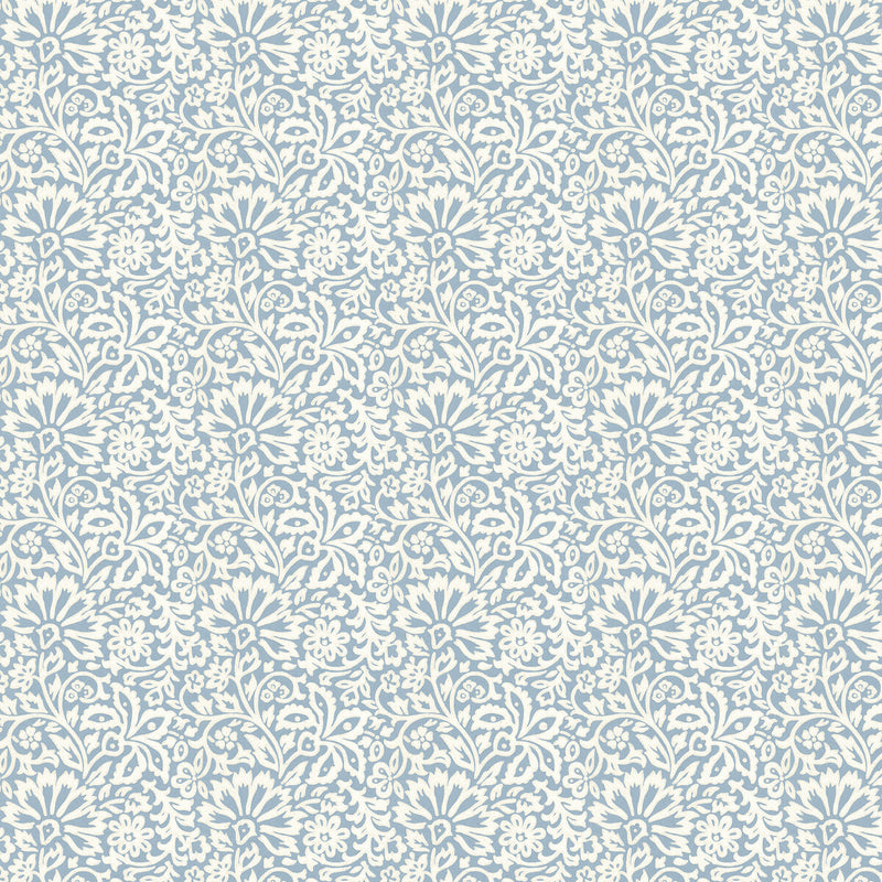 G P & J BAKER - FLORA- BLUE - Wallcovering by the Roll BLUE