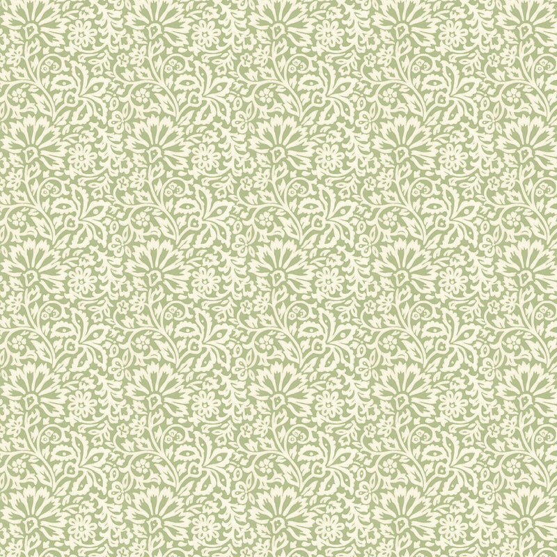 G P & J BAKER - FLORA- GREEN - Wallcovering by the Roll GREEN