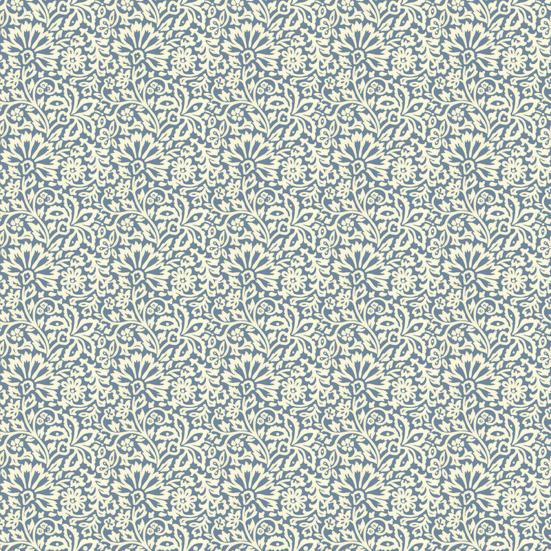 G P & J BAKER - FLORA- INDIGO - Wallcovering by the Roll INDIGO