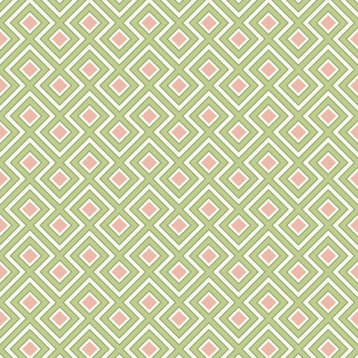G P & J BAKER - LA FIORENTINA SMALL- GREEN/BLUSH - Wallcovering by the Roll GREEN/BLUSH