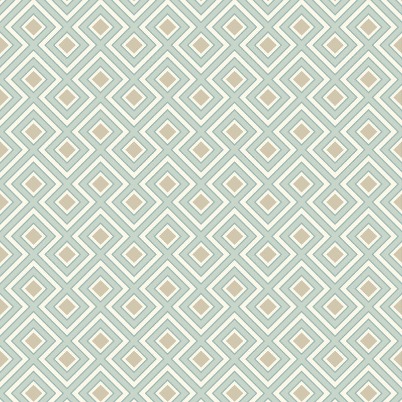 G P & J BAKER - LA FIORENTINA SMALL- AQUA - Wallcovering by the Roll AQUA