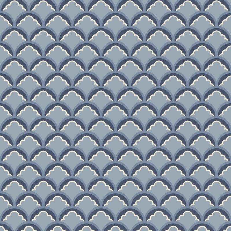 G P & J BAKER - MOUNT TEMPLE SMALL- BLUE - Wallcovering by the Roll BLUE