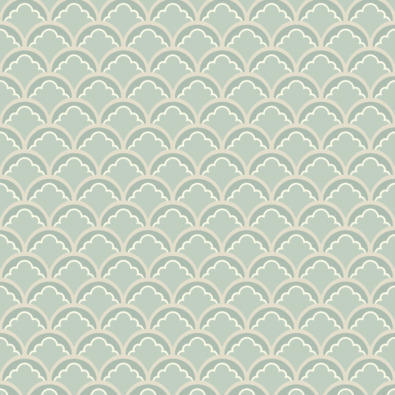 G P & J BAKER - MOUNT TEMPLE SMALL- AQUA - Wallcovering by the Roll AQUA