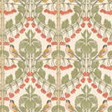G P & J BAKER - BIRDS & CHERRIES- RED/GREEN - Wallcovering by the Roll