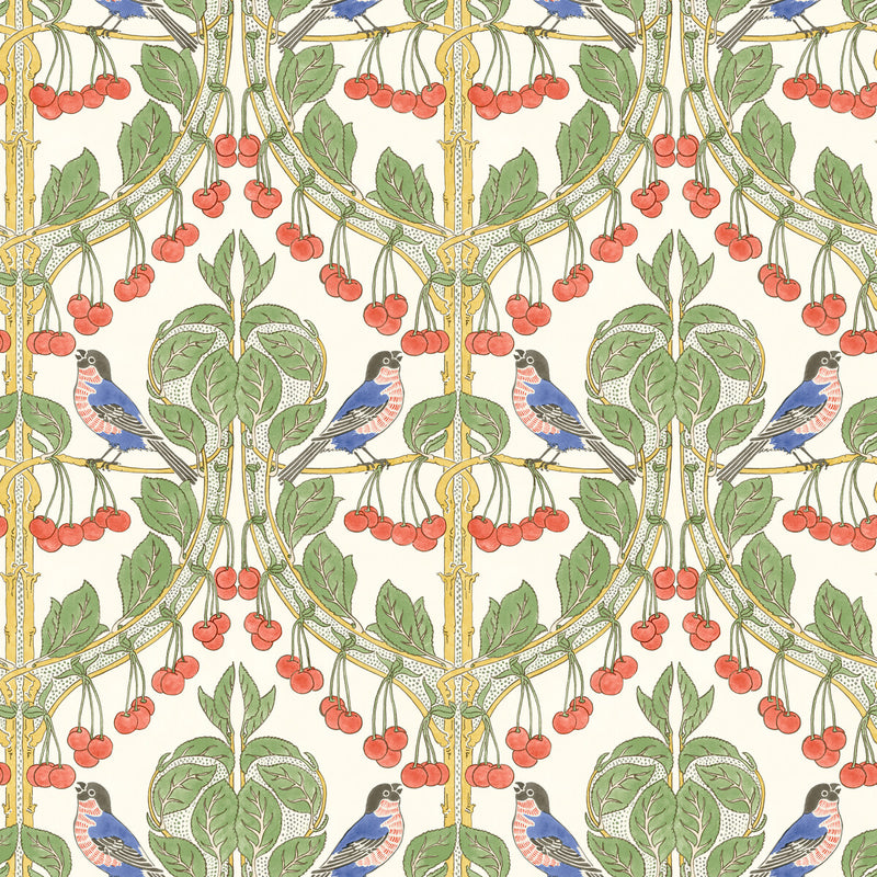 G P & J BAKER - BIRDS & CHERRIES- MULTI - Wallcovering by the Roll MULTI