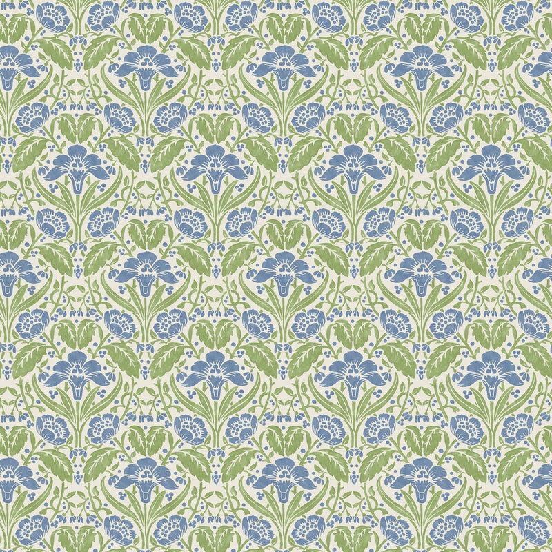 G P & J BAKER - IRIS MEADOW- BLUE/GREEN - Wallcovering by the Roll BLUE/GREEN