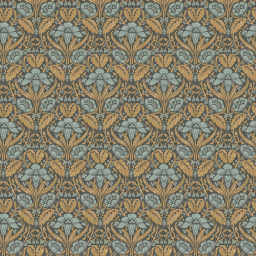 G P & J BAKER - IRIS MEADOW- AQUA/OCHRE - Wallcovering by the Roll AQUA/OCHRE