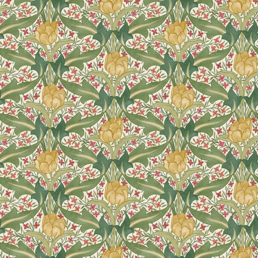 G P & J BAKER - TULIP & JASMINE- RED/GREEN - Wallcovering by the Roll RED/GREEN