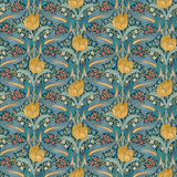 G P & J BAKER - TULIP & JASMINE- TEAL - Wallcovering by the Roll