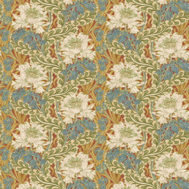 G P & J BAKER - BRANTWOOD- RED/GREEN - Wallcovering by the Roll RED/GREEN