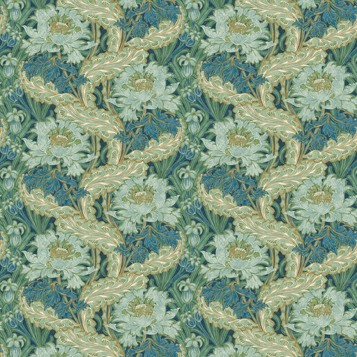 G P & J BAKER - BRANTWOOD- INDIGO/TEAL - Wallcovering by the Roll INDIGO/TEAL