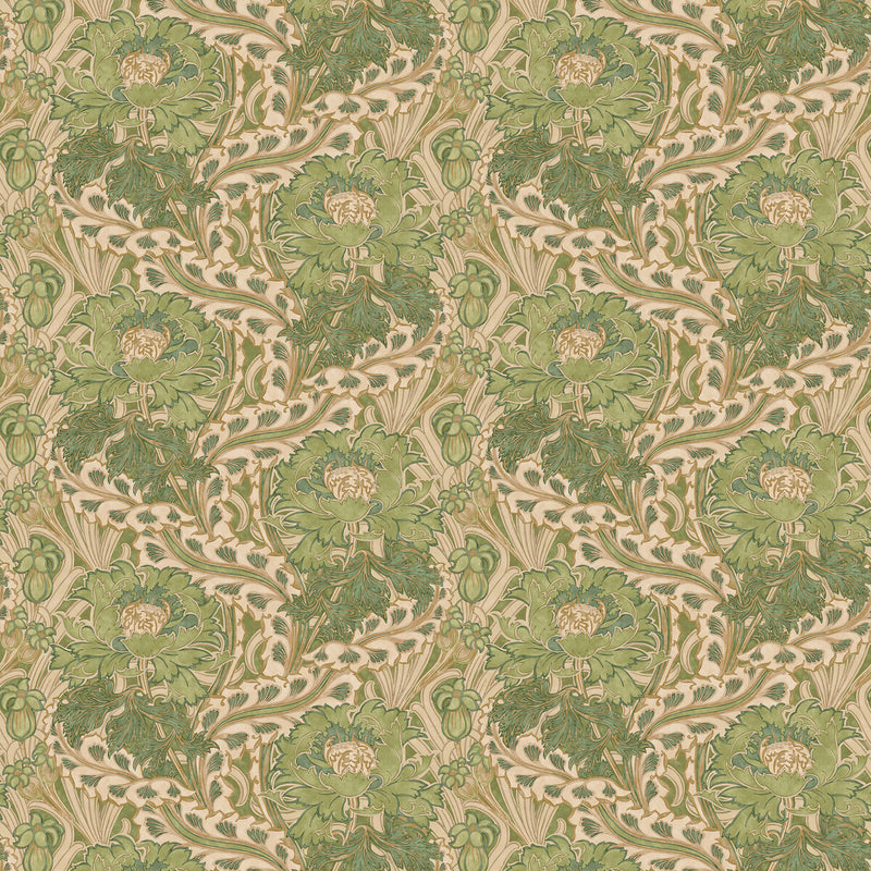 G P & J BAKER - BRANTWOOD- GREEN - Wallcovering by the Roll GREEN