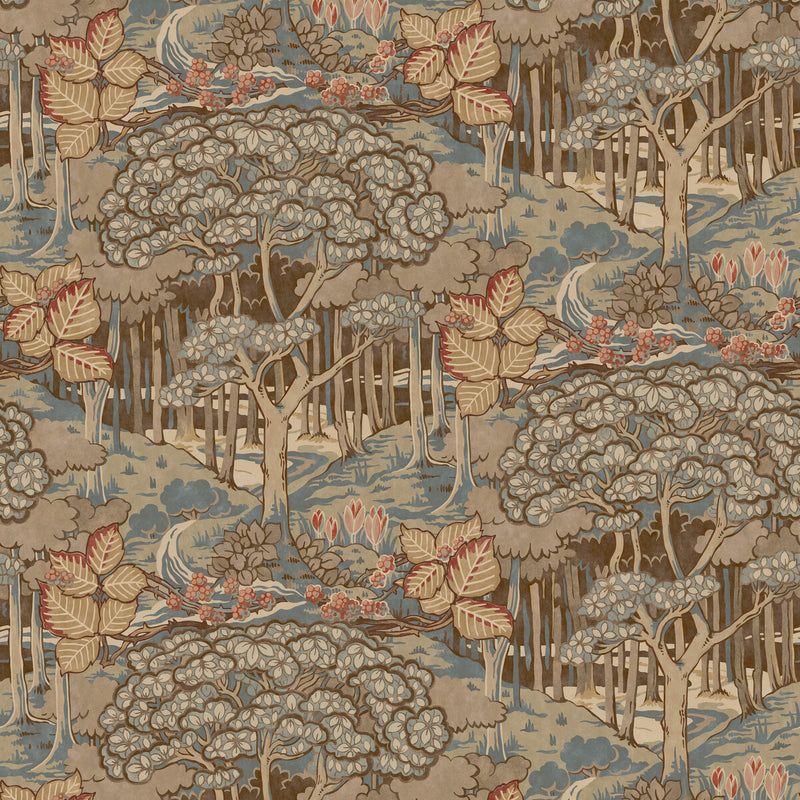 G P & J BAKER - RUSKIN- TEAL - Wallcovering by the Roll TEAL