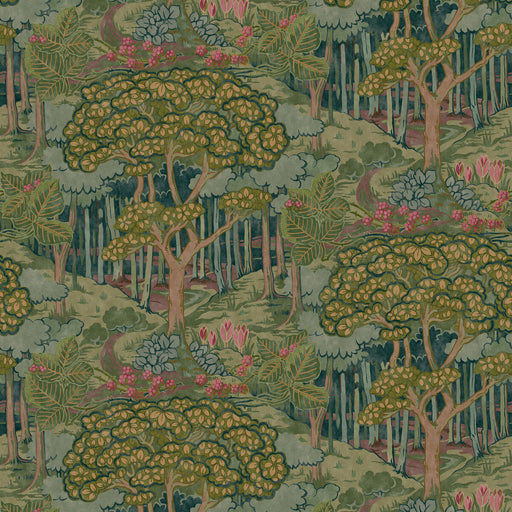 G P & J BAKER - RUSKIN- EMERALD - Wallcovering by the Roll EMERALD