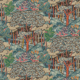 G P & J BAKER - RUSKIN- RED/TEAL - Wallcovering by the Roll