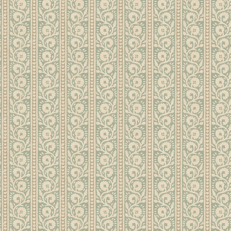 G P & J BAKER - BIBURY- AQUA - Wallcovering by the Roll AQUA