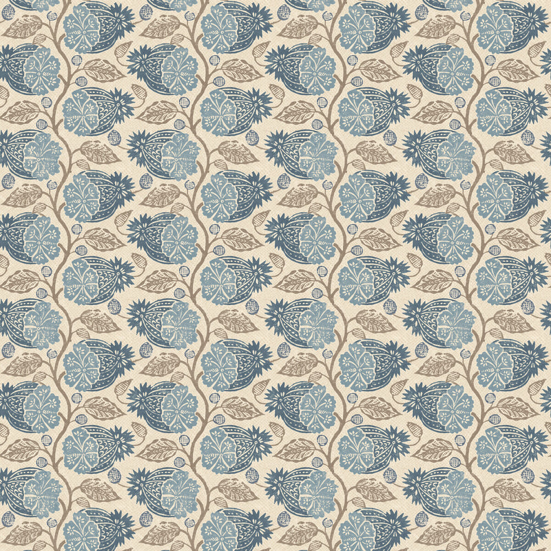 G P & J BAKER - CALCOT- INDIGO - Wallcovering by the Roll INDIGO