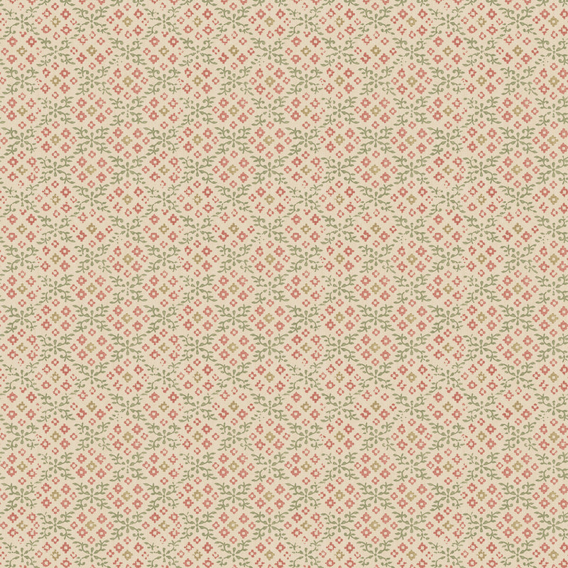 G P & J BAKER - GRANTLY- RED/GREEN - Wallcovering by the Roll RED/GREEN