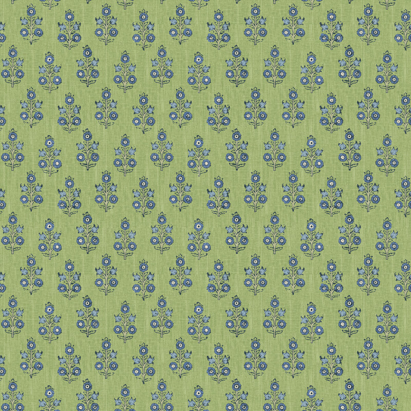 G P & J BAKER - POPPY SPRIG- GREEN/BLUE - Wallcovering by the Roll GREEN/BLUE