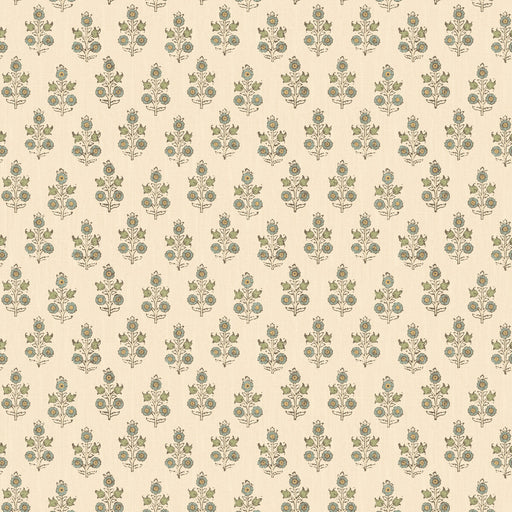 G P & J BAKER - POPPY SPRIG- AQUA - Wallcovering by the Roll AQUA