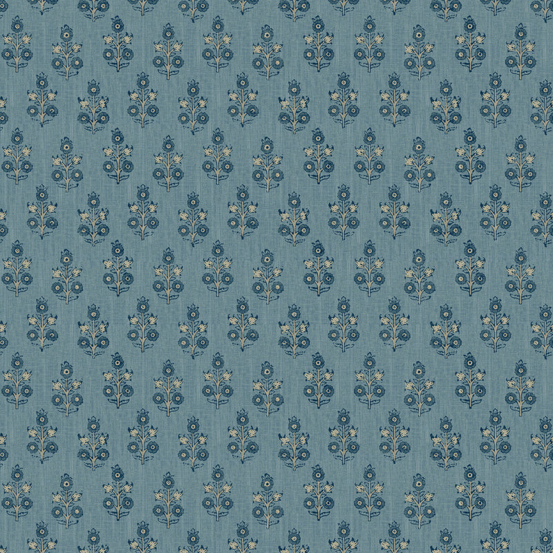 G P & J BAKER - POPPY SPRIG- BLUE - Wallcovering by the Roll BLUE