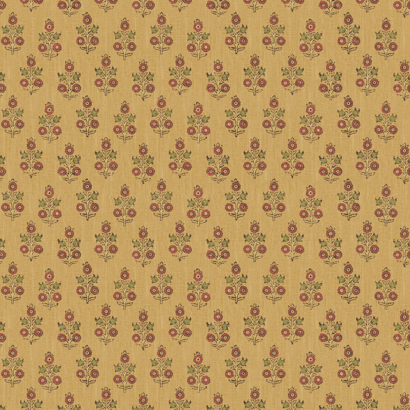 G P & J BAKER - POPPY SPRIG- OCHRE - Wallcovering by the Roll OCHRE