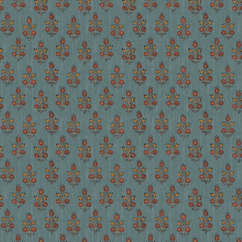 G P & J BAKER - POPPY SPRIG- DENIM - Wallcovering by the Roll DENIM