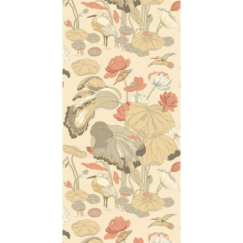 G P & J BAKER - NYMPHEUS- PARCHMENT/BLUSH - Wallcovering by the Roll PARCHMENT/BLUSH