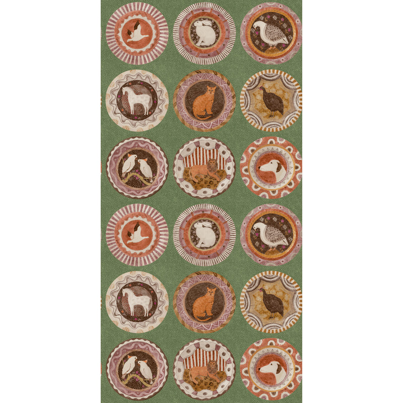 G P & J BAKER - ROBINA'S DINNER PARTY- GREEN - Wallcovering by the Roll GREEN