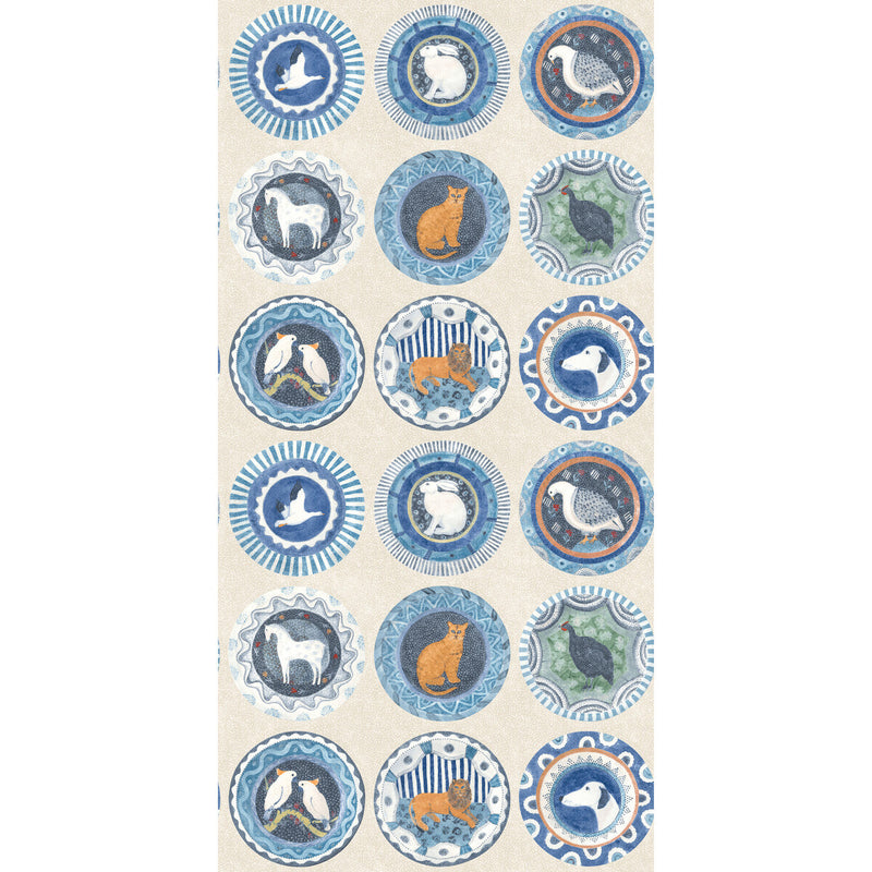 G P & J BAKER - ROBINA'S DINNER PARTY- BLUE - Wallcovering by the Roll BLUE