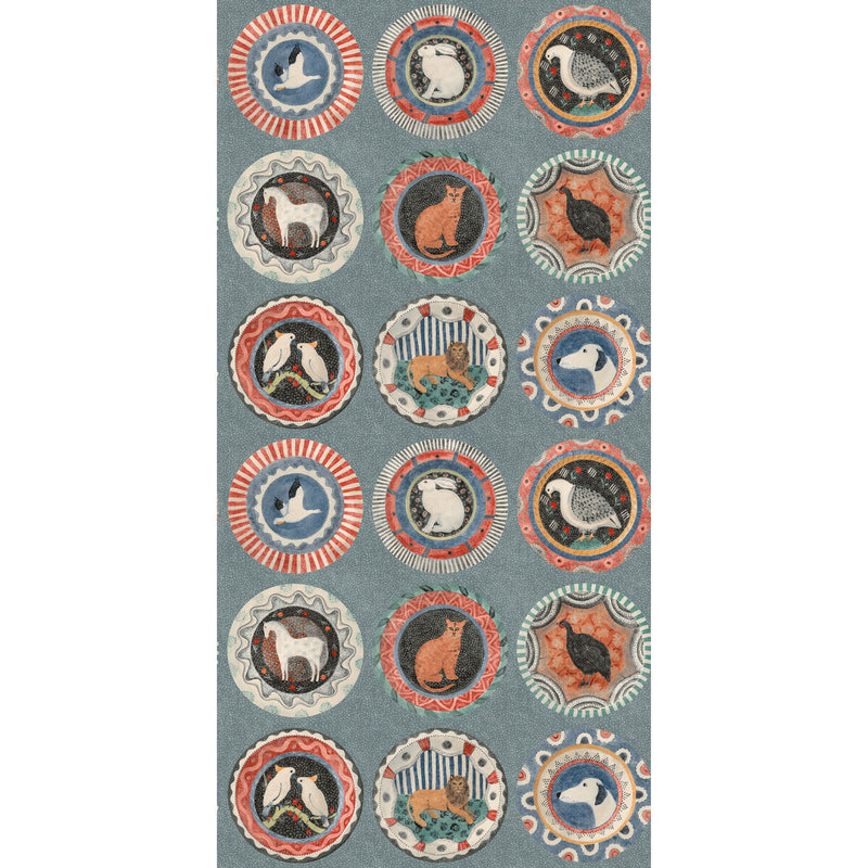G P & J BAKER - ROBINA'S DINNER PARTY- TEAL - Wallcovering by the Roll TEAL