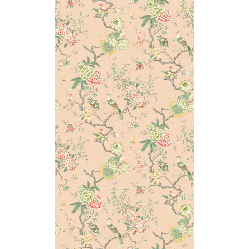 G P & J BAKER - ORIENTAL BIRD- BLUSH - Wallcovering by the Roll BLUSH