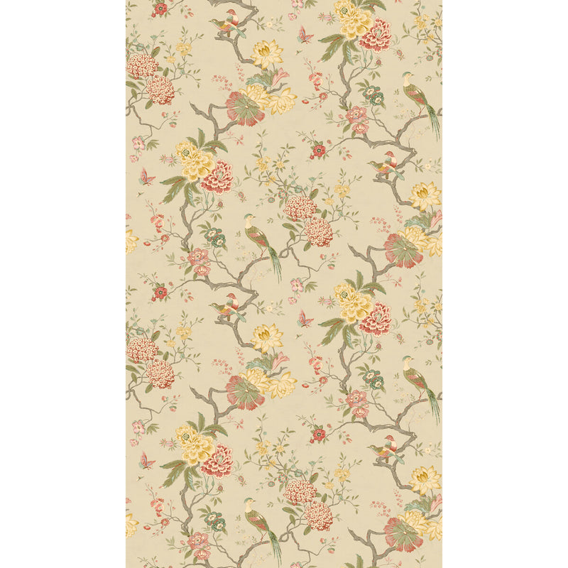 G P & J BAKER - ORIENTAL BIRD- MOLE - Wallcovering by the Roll MOLE