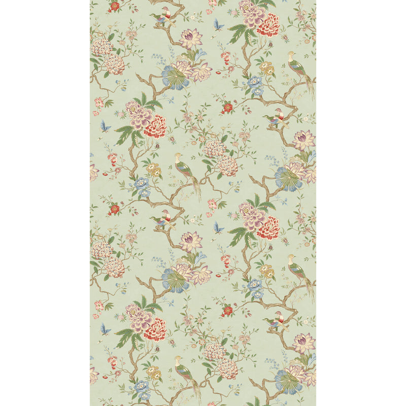 G P & J BAKER - ORIENTAL BIRD- EAU DE NIL - Wallcovering by the Roll EAU DE NIL