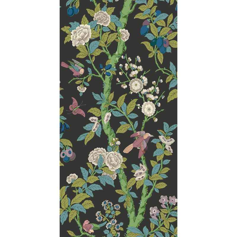 G P & J BAKER - ELDON- CHARCOAL/EMERALD - Wallcovering by the Roll CHARCOAL/EMERALD