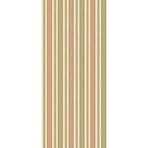 G P & J BAKER - MELBOURNE STRIPE- SOFT RED/GREEN - Wallcovering by the Roll SOFT RED/GREEN