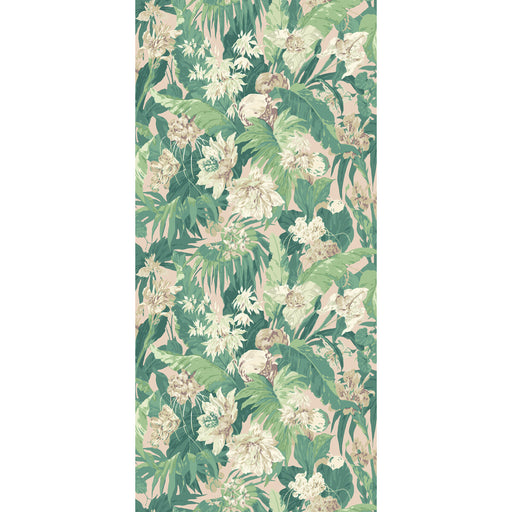 G P & J BAKER - TROPICAL FLORAL- BLUSH/GREEN - Wallcovering by the Roll BLUSH/GREEN