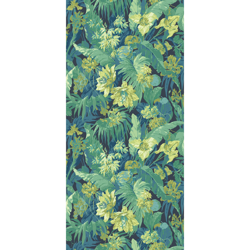 G P & J BAKER - TROPICAL FLORAL- INDIGO/TEAL - Wallcovering by the Roll INDIGO/TEAL