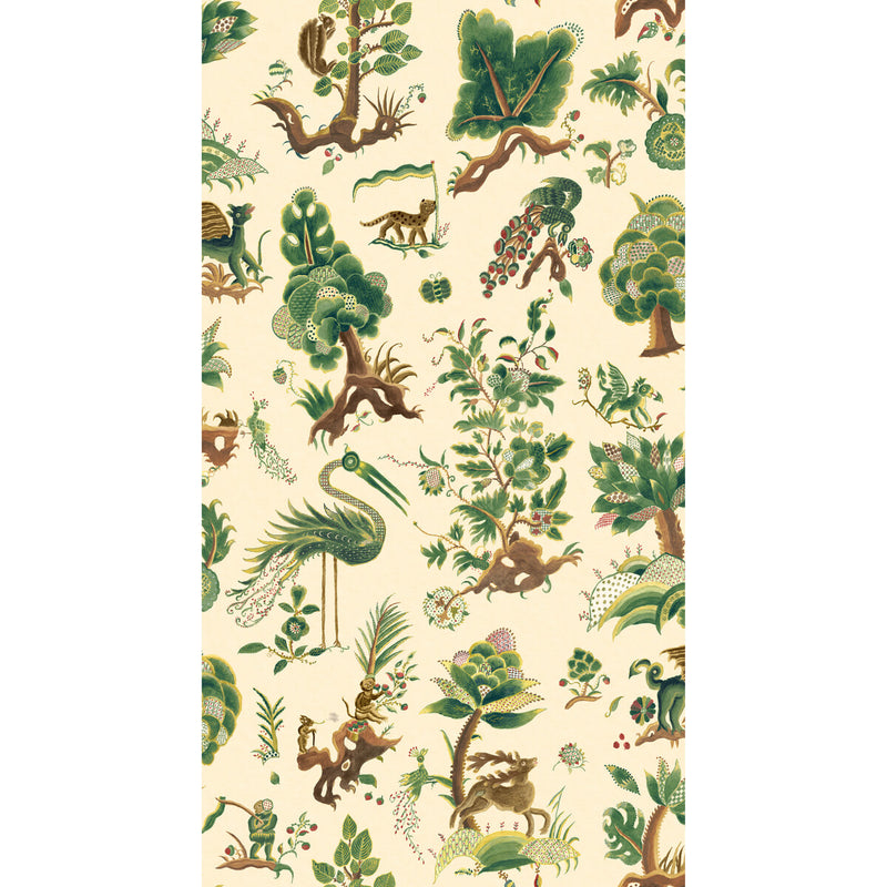 G P & J BAKER - GRAND GERTRUDE- DOCUMENT GREEN - Wallcovering by the Roll DOCUMENT GREEN
